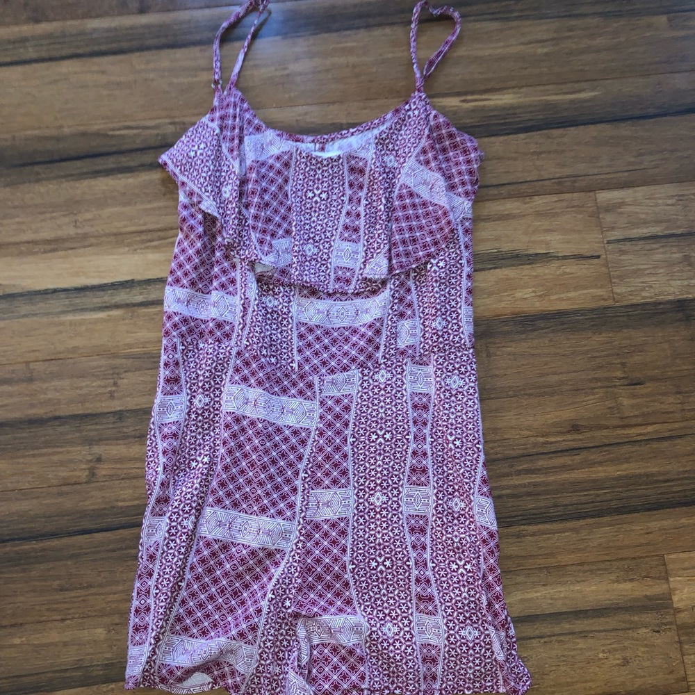 Red Patterned Romper - image 1
